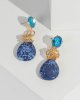 Blue Stone And Rope Drop Earrings