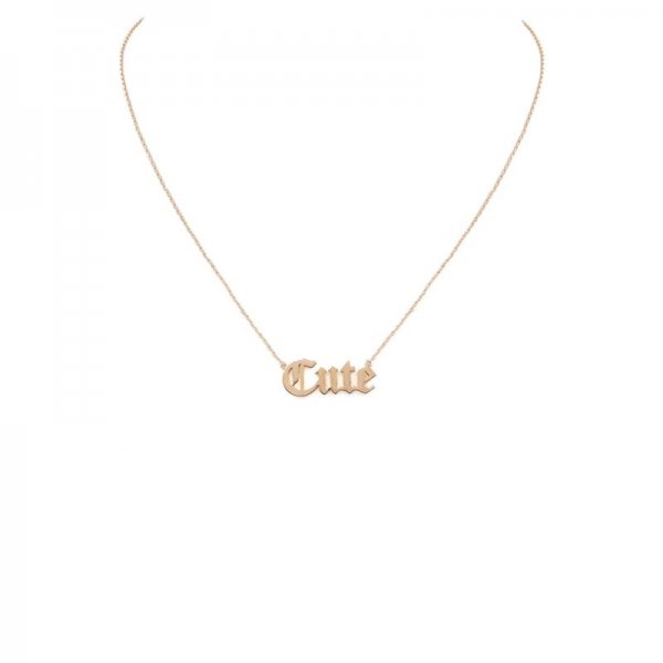 Brass 'CUTE' Necklace