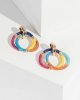 Multi Colour Multi Hoop Statement Earrings