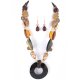 Assorted Bead with Natural Shell Pendant Necklace Set