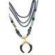 Faceted Bead Crescent Pendant Necklace Set