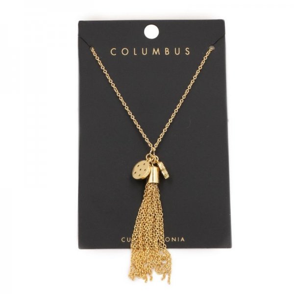 Brass Plated Tassel Necklace